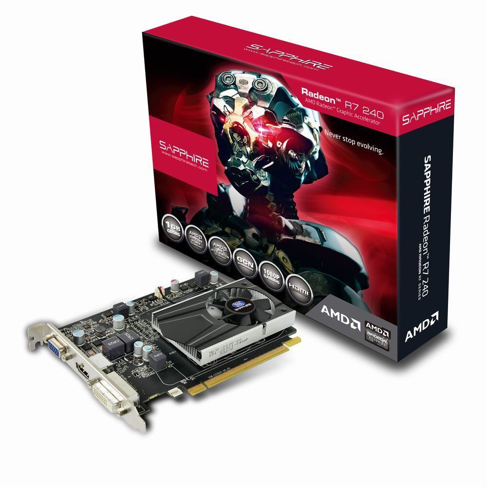 Sapphire AMD ATI Radeon R7 240 Graphics Card 1GB DDR5 Boost PCI- - Clicca l'immagine per chiudere